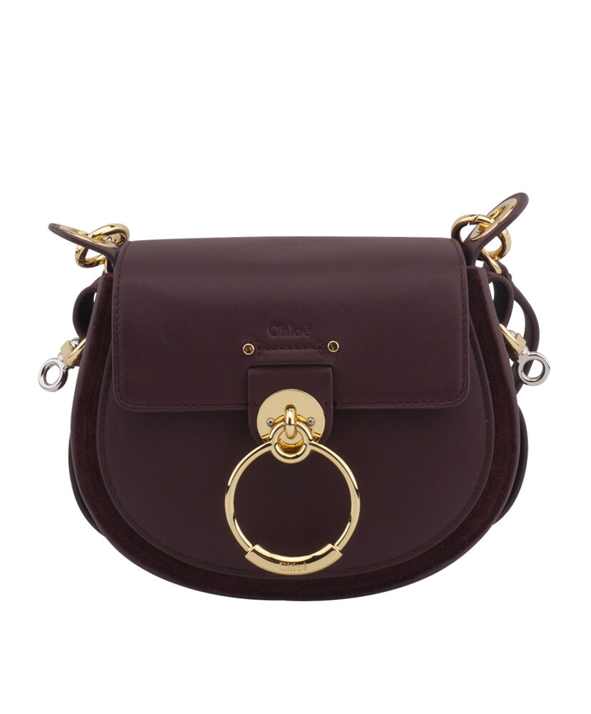 Chloe Small Tess Bag Cross Body Shiny Calfskin Mauve